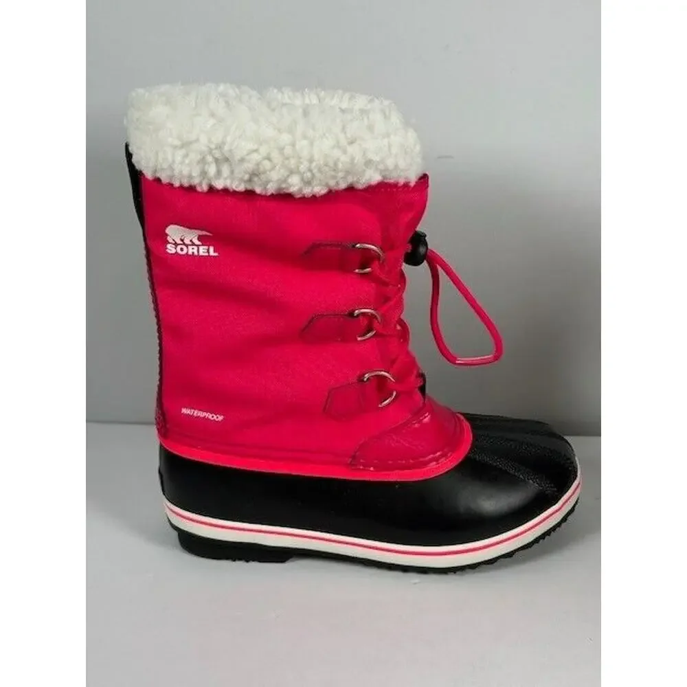 Sorel YOOT‎ PAC Nylon Waterproof Winter Boots Insulated Bright Rose Youth Size 6